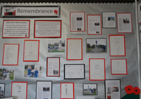 Year 6 classroom display about war memorials by pupils at The Granville School, Sevenoaks © War Memorials Trust